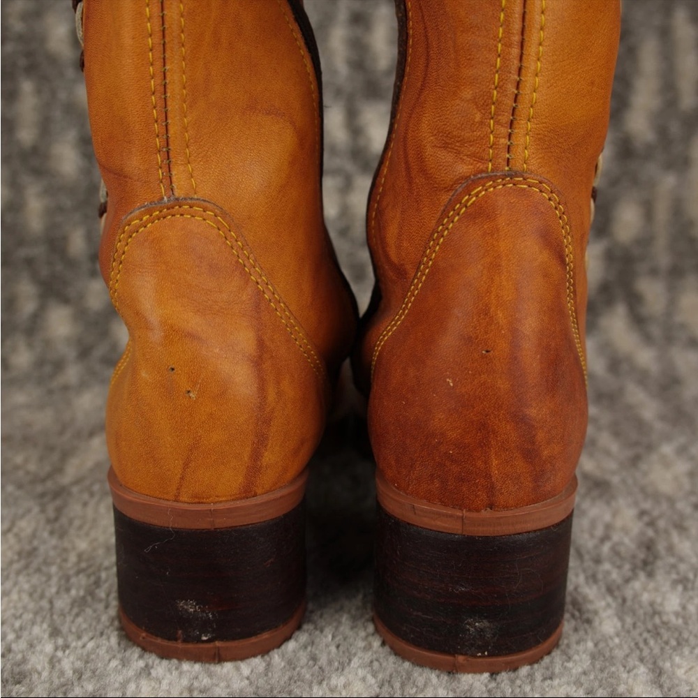 Frye-Style Tan Vintage Leather Calf Boots size 7 - Picture 7 of 16